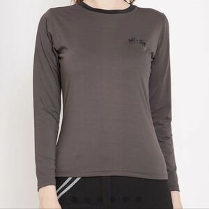 Elegant Charcoal Long Sleeve Top